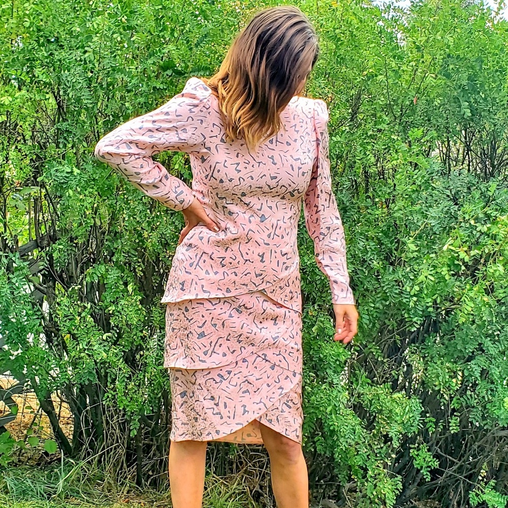 Vintage 80s 100% Silk Dress